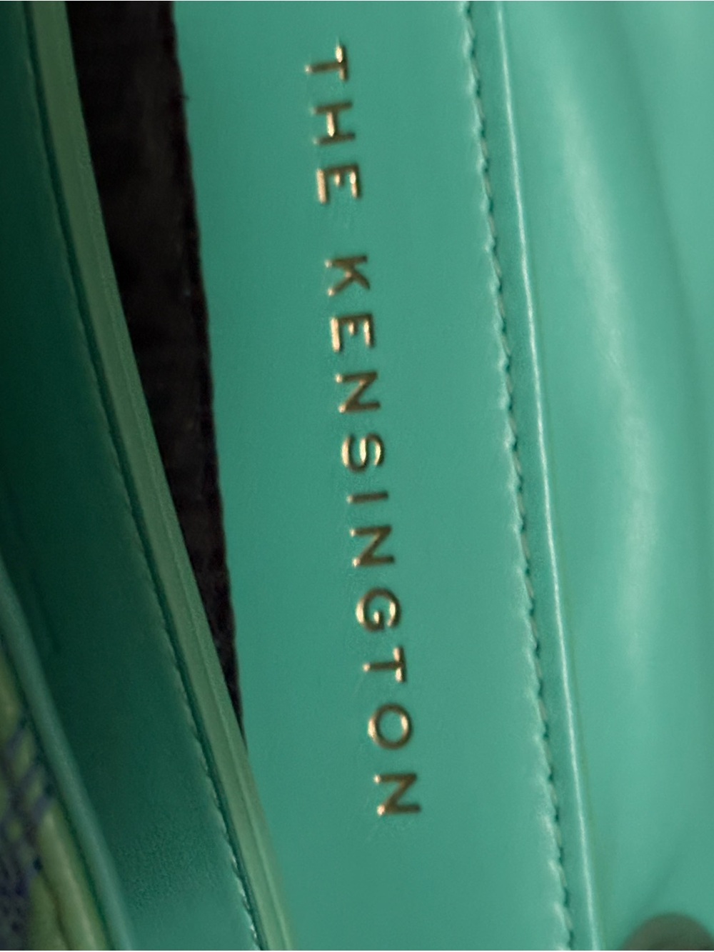 Kurt Geiger The Kensington Crossbody in Teal with Gold Accents